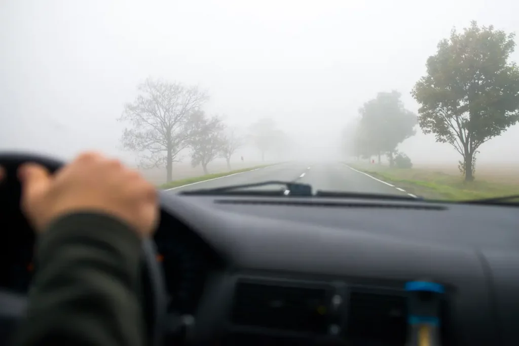 conductor en carretera con niebla cómo conducir con niebla espesa